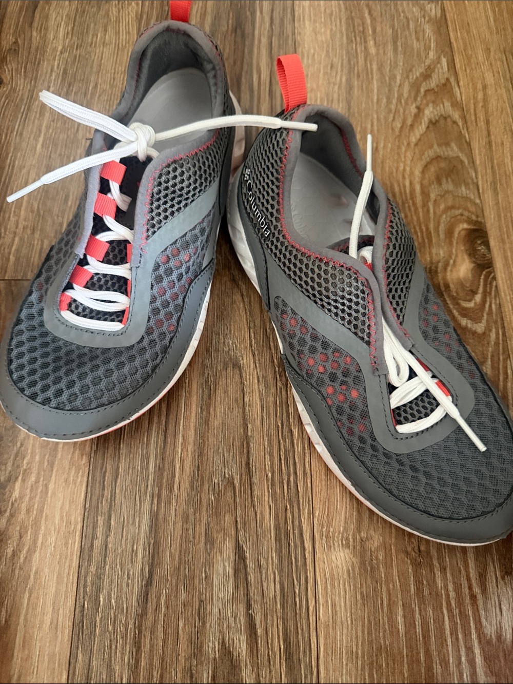 Columbia Gray and Coral Mesh Slip-On Water Shoes